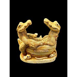 Croc Pot Crocodiles in Boat 1997 Harmony Kingdom Trinket Box Figurine